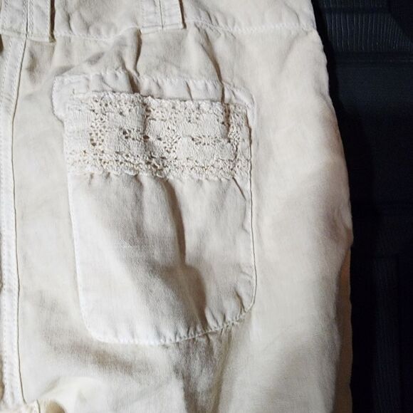 Sundance Sz. 4 New Linen Cotton Blend Organia Lace Pants in Sand Boho Lagenlook - Picture 14 of 16